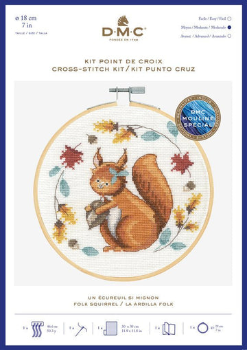 DMC Cross Stitch Kit - Folk Squirrel