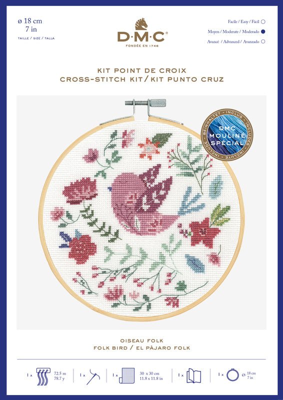 DMC Cross Stitch Kit - Folk Bird