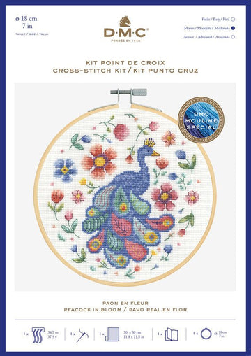 DMC Cross Stitch Kit - Peacock in Bloom