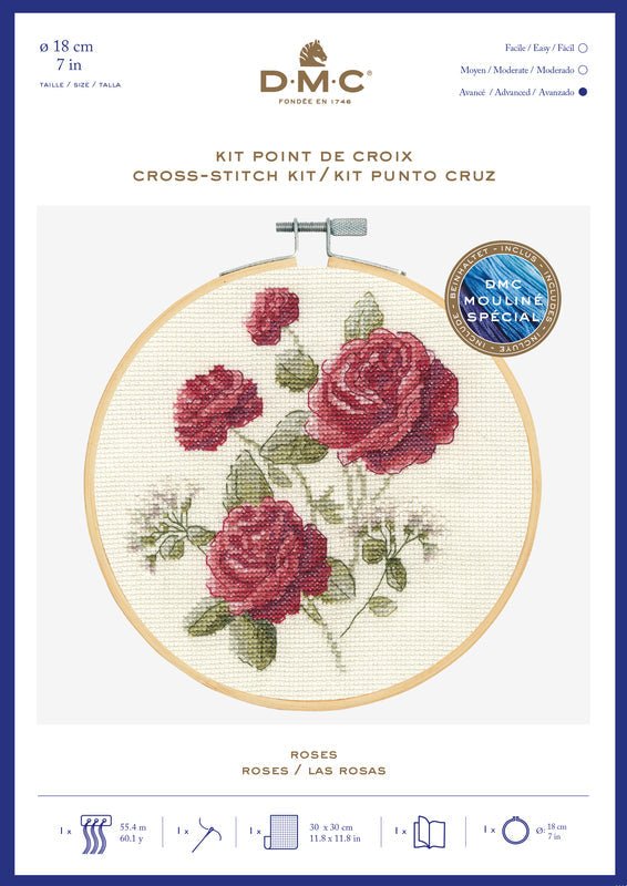 DMC Cross Stitch Kit - Roses