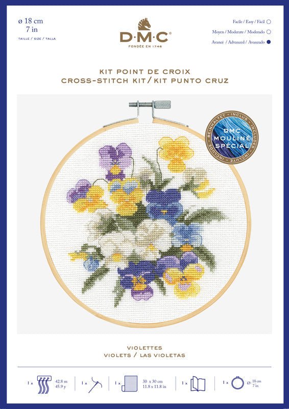 DMC Cross Stitch Kit - Violets