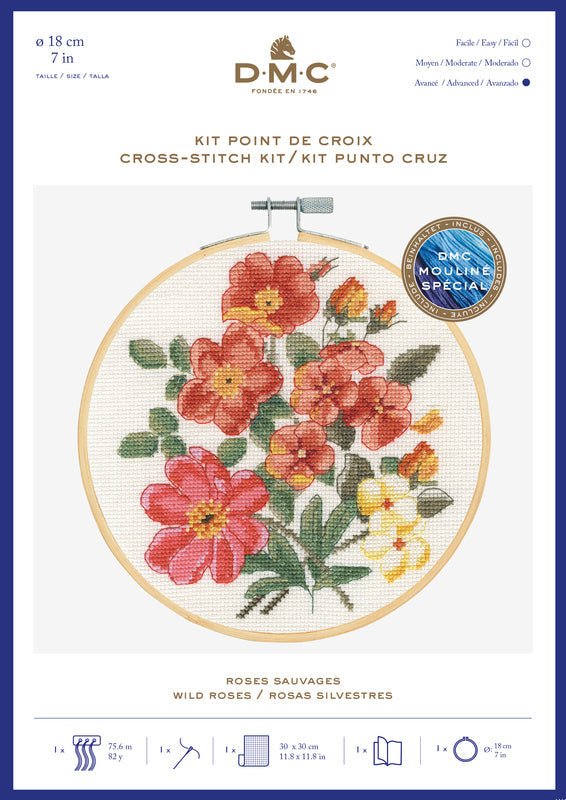 DMC Cross Stitch Kit - Wild Roses