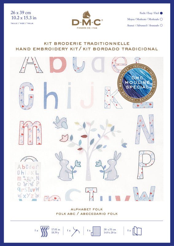 DMC Embroidery Kit - Folk Abc
