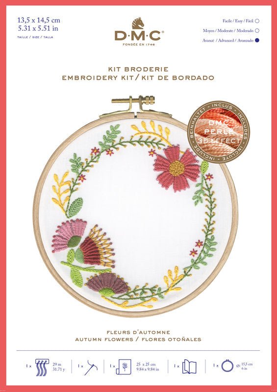DMC Embroidery Kit - Autumn Flowers