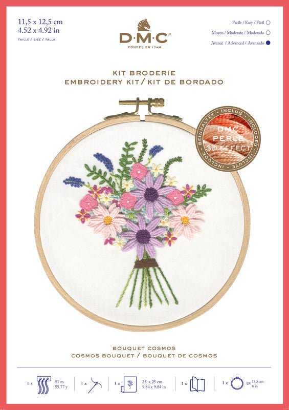 DMC Embroidery Kit - Cosmos Bouquet