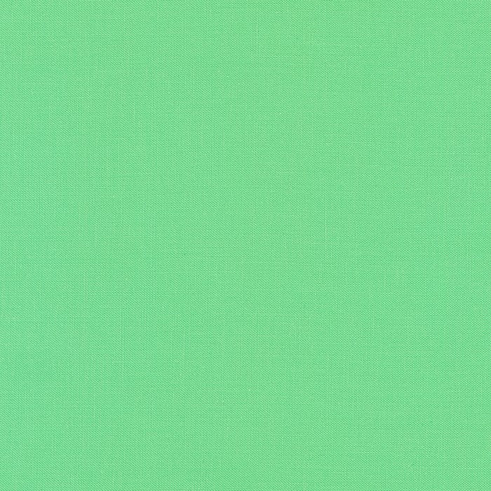 Kona Cotton Solids (The Green Shades) in Parakeet quilting fabric by Robert Kaufman
