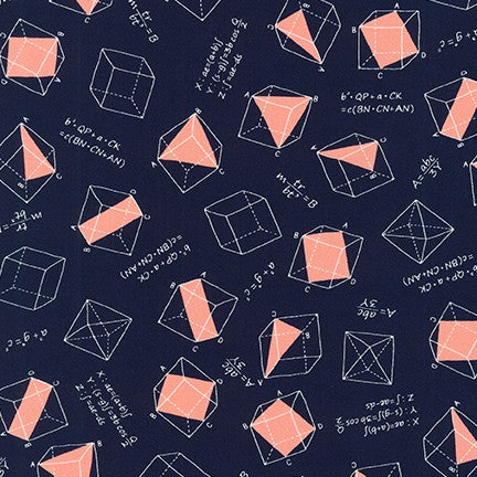 Musings Cubes in Navy quilting fabric by Robert Kaufman
