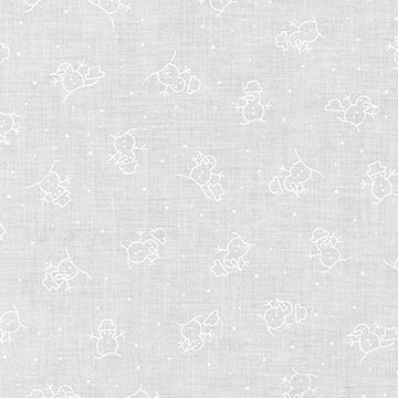 Mini Madness Snowmen in White quilting fabric by Robert Kaufman