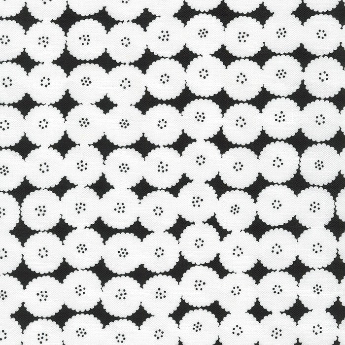Jardin Noir Jet (Design 1) in Ice quilting fabric by Robert Kaufman