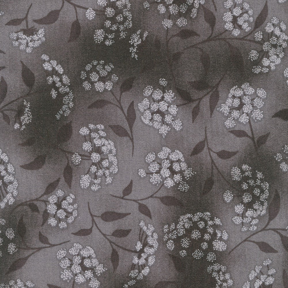 Fusions Queen Anne's Lace in Shale quilting fabric by Robert Kaufman