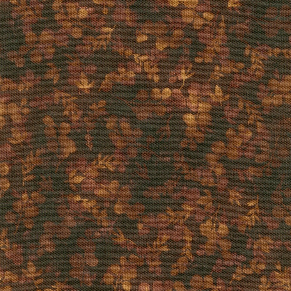 Fusions Foliage Mix in Coffee quilting fabric by Robert Kaufman