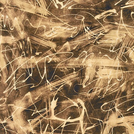Chromatic Trails in Straw quilting fabric by Robert Kaufman