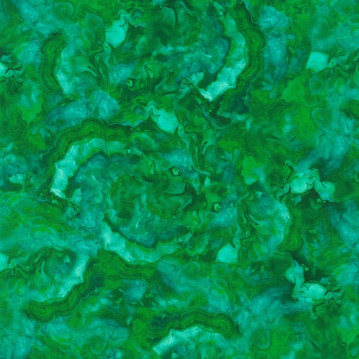 Gem Collector Abstract in Emerald quilting fabric by Robert Kaufman