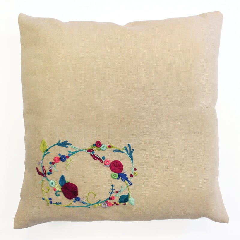 DMC Embroidery Kit - Rose Garland Cushion