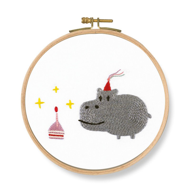DMC Embroidery Kit - Birthday! Hippo