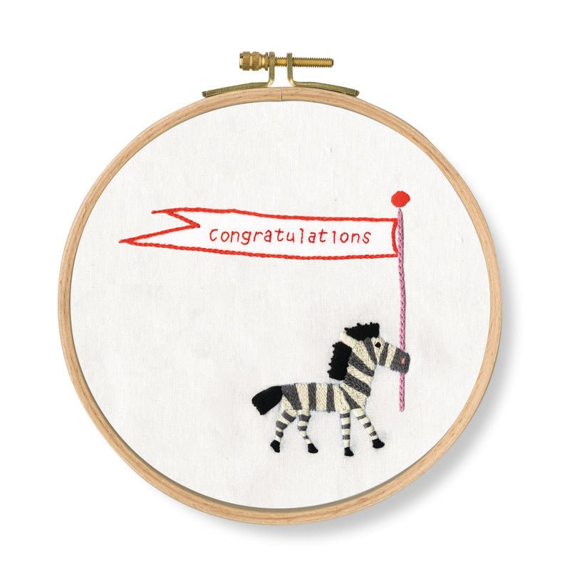 DMC Embroidery Kit - Congratulations! Zebra