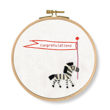 DMC Embroidery Kit - Congratulations! Zebra