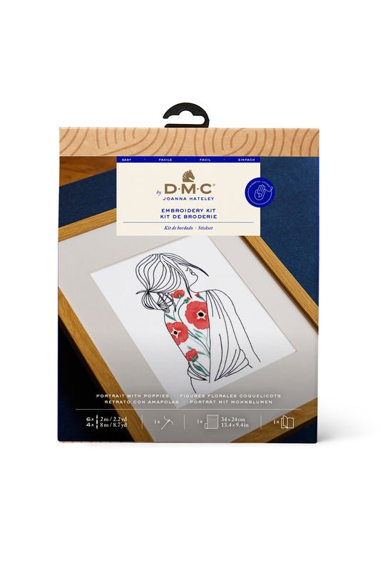 DMC Embroidery Kit - Designer Collection (Joanna H. Portrait and Poppies)