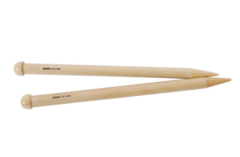 DMC Bamboo Single Point Knitting Needles (40cm) - 20mm