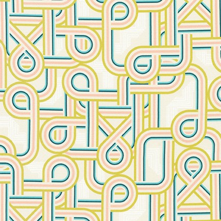 Wilshire Ribbon Cable in Cream quilting fabric by Robert Kaufman