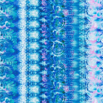Bloomburst Teal in Teal quilting fabric by Robert Kaufman
