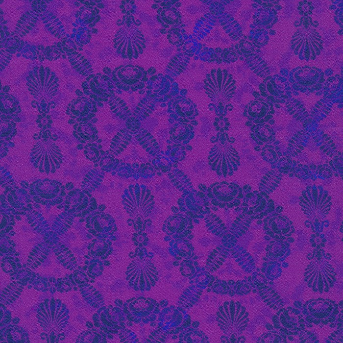 Bloomburst Plum in Cerulean quilting fabric by Robert Kaufman