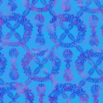 Bloomburst Plum in Cerulean quilting fabric by Robert Kaufman