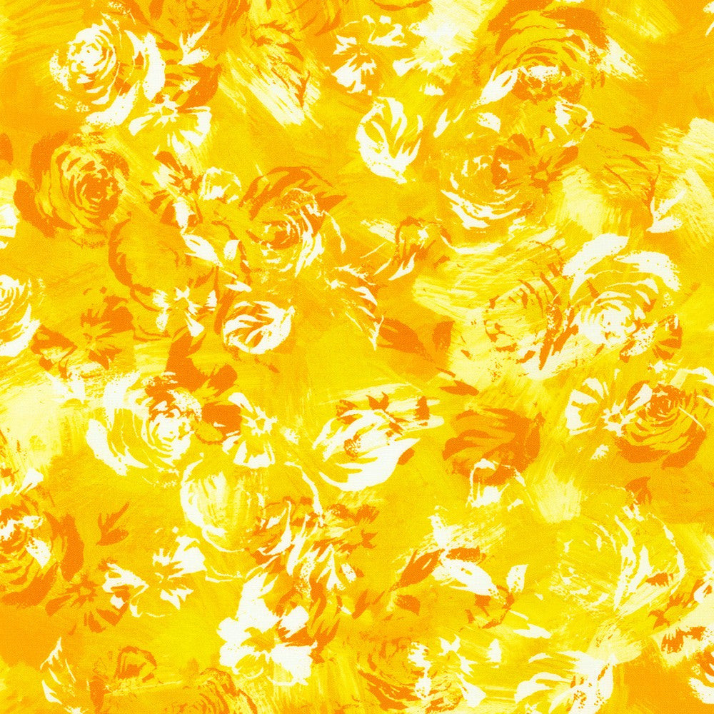 Color Wheel Roses in Sunshine quilting fabric by Robert Kaufman