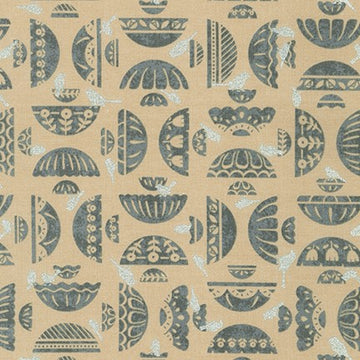 Songbird Vases in Taupe quilting fabric by Robert Kaufman