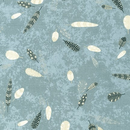 Songbird Feathers in Slate quilting fabric by Robert Kaufman