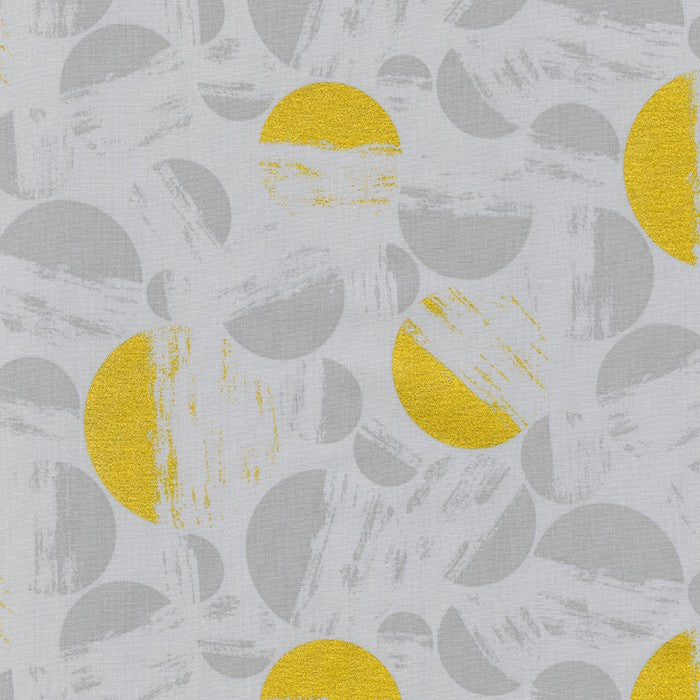 Brushy Half Circles Metallic in Dove quilting fabric by Robert Kaufman