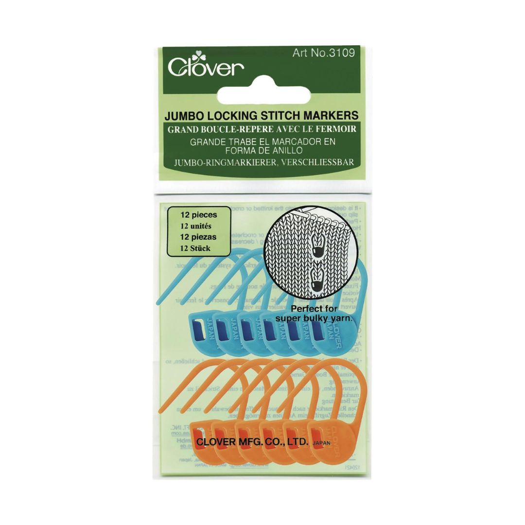 Clover Jumbo Locking Stitch Markers (Pack of 12)