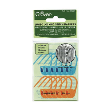 Clover Jumbo Locking Stitch Markers (Pack of 12)
